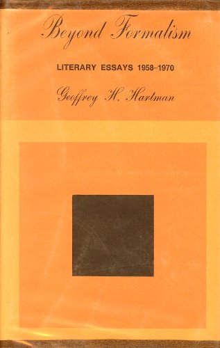 Stock image for Beyond Formalism : Literary Essays, 1958-1970 for sale by Better World Books: West