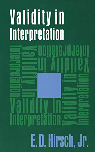 Imagen de archivo de Validity in Interpretation a la venta por Blackwell's