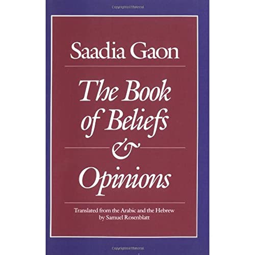 Beispielbild fr Saadia Gaon: The Book of Beliefs and Opinions (Yale Judaica Series) zum Verkauf von Books for Life