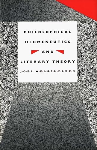Beispielbild fr Philosophical Hermeneutics and Literary Theory zum Verkauf von Better World Books
