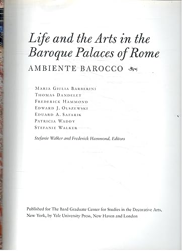 9780300079333: Life and Arts in the Baroque Palaces of Rome: Ambiente Barocco