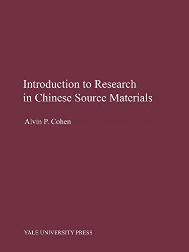 9780300114171: INTRO TO RESEARCH IN CHINESE S