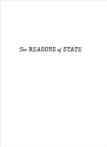 Beispielbild fr For Reasons of State (Independent Study Program) zum Verkauf von Book Outpost