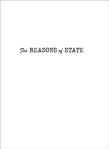 Imagen de archivo de For Reasons of State (Independent Study Program) a la venta por Book Outpost