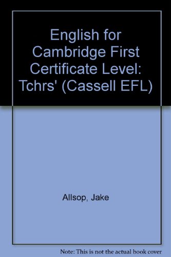 Imagen de archivo de English for Cambridge First Certificate Level: Tchrs' a la venta por medimops