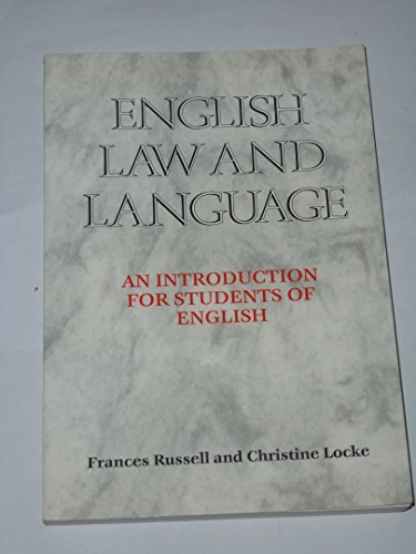 9780304330119: English Law and Language: An Introduction for Students of English