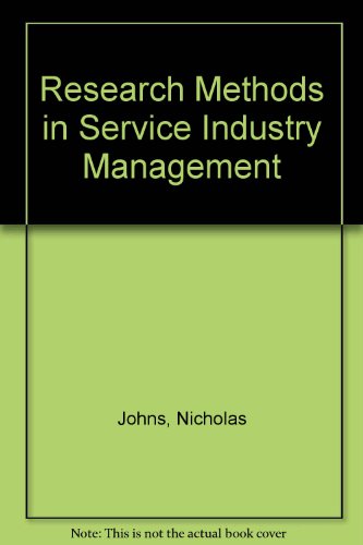 9780304335138: Research Methods in Service Industry Management