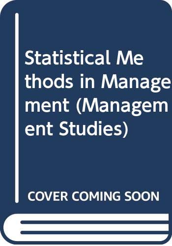 Imagen de archivo de Statistical Methods in Management. a la venta por Plurabelle Books Ltd