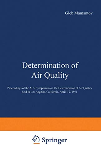 Beispielbild fr Determination of Air Quality: Proceedings of the ACS Symposium on Determination of Air Quality held in Los Angeles, California, April 1?2, 1971 zum Verkauf von P.C. Schmidt, Bookseller