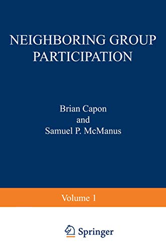 Beispielbild fr Neighboring Group Participation: Volume 1 Withdrawn zum Verkauf von Dunaway Books
