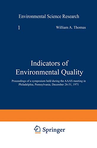 Beispielbild fr Indicators of Environmental Quality zum Verkauf von Better World Books