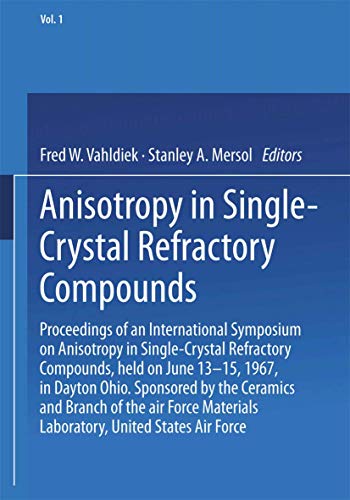Beispielbild fr Anisotropy in Single-Crystal Refractory Compounds. Proceedings of an international symposium.held on June 13-15, 1967, in Dayton, Ohio. Volume 1 zum Verkauf von Zubal-Books, Since 1961