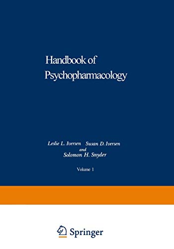 Imagen de archivo de Handbook of Psychopharmacology, Volume 1: Biochemical Principles and Techniques in Neuropharmacology a la venta por The Book Exchange