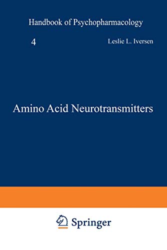 Imagen de archivo de Handbook of Psychopharmacology, Volume 4: Amino Acid Neurotransmitters a la venta por The Book Exchange