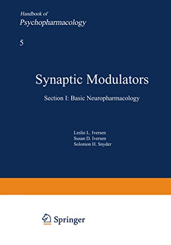 Imagen de archivo de Handbook of Psychopharmacology, Volume 5: Synaptic Modulators a la venta por The Book Exchange