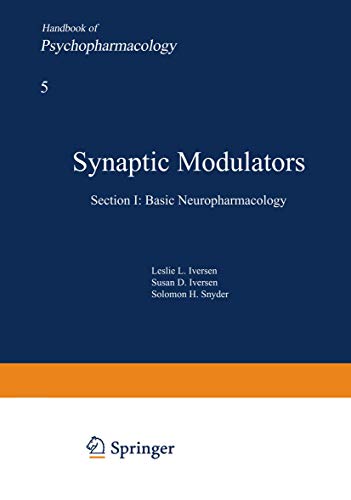 Stock image for Handbook of Psychopharmacology, Volume 5: Synaptic Modulators for sale by The Book Exchange