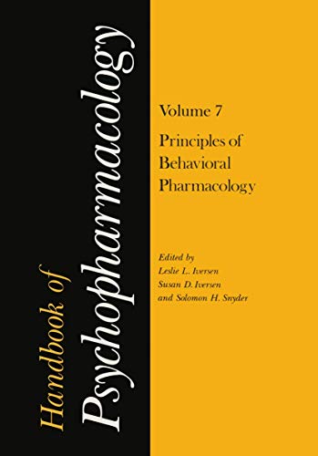 Imagen de archivo de Handbook of Psychopharmacology, Volume 7: Principles of Behavioral Pharmacology a la venta por The Book Exchange