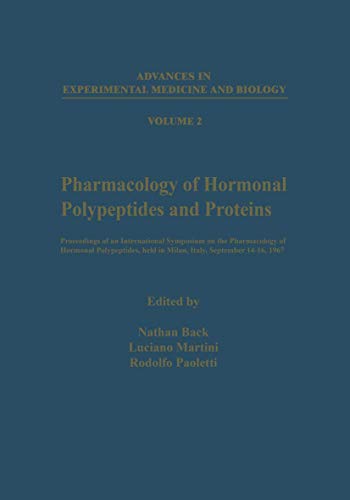 Imagen de archivo de Pharmacology of Hormonal Polypeptides and Proteins a la venta por Better World Books