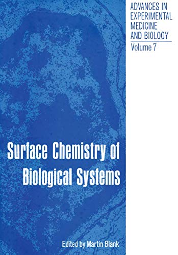 Surface Chemistry of Biological Systems.; (Advances in Experimental Medicine and Biology Vol. 7)