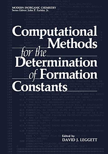 9780306419577: Computational Methods for the Determination of Formation Constants