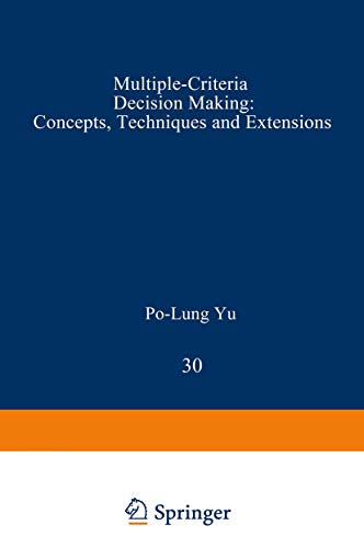 9780306419652: Multiple-Criteria Decision Making: Concepts, Techniques, and Extensions (Mathematical Concepts and Methods in Science and Engineering)
