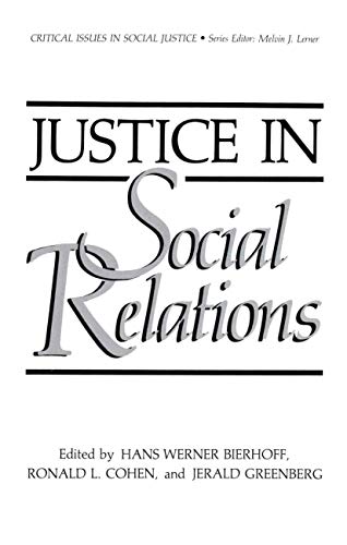 Stock image for Justice in Social Relations (Critical Issues in Social Justice) for sale by HPB-Red