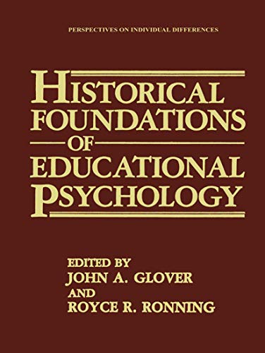 Imagen de archivo de Historical Foundations of Educational Psychology (Perspectives on Individual Differences) a la venta por HPB-Red