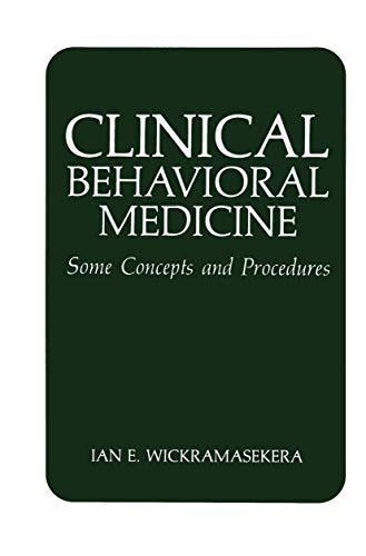 9780306427343: Clinical Behavioral Medicine: Some Concepts and Procedures