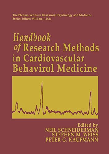Beispielbild fr Handbook of Research Methods in Cardiovascular Behavioral Medicine zum Verkauf von Better World Books