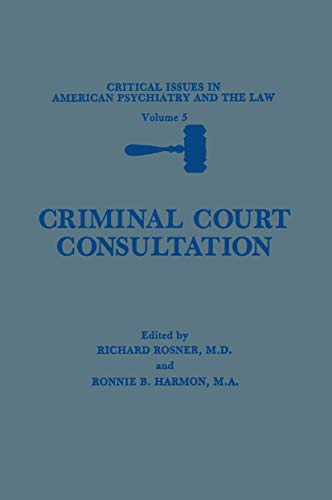 Imagen de archivo de Criminal Court Consultation a la venta por Books Puddle