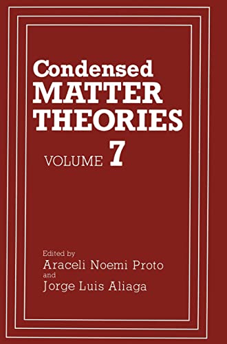 Beispielbild fr Condensed Matter Theories: Volume 7 zum Verkauf von Buchpark