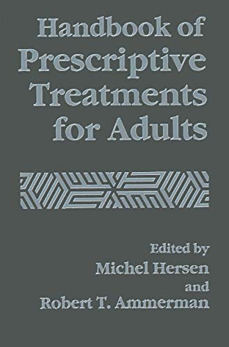 Imagen de archivo de Handbook of Prescriptive Treatments for Adults a la venta por Tiber Books