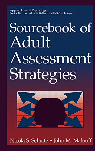 Beispielbild fr Sourcebook of Adult Assessment Strategies zum Verkauf von Better World Books
