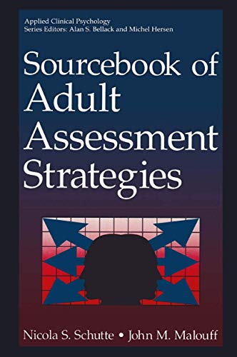 Stock image for Sourcebook of Adult Assessment Strategies for sale by Better World Books