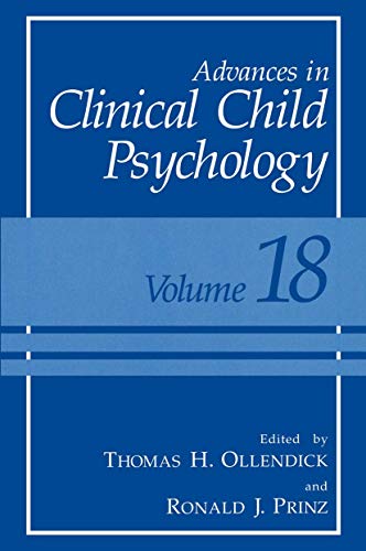 Stock image for Advances in Clinical Child Psychology, Volume 18 for sale by Tiber Books
