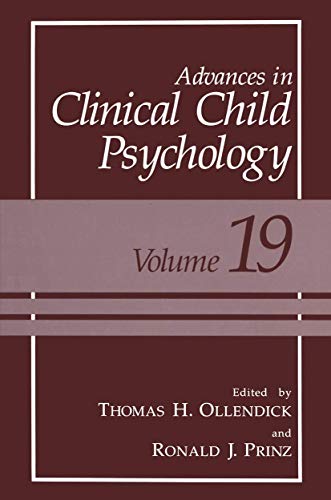 Beispielbild fr Advances in Clinical Child Psychology, Volume 19 zum Verkauf von Tiber Books