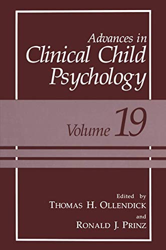 Stock image for Advances in Clinical Child Psychology, Volume 19 for sale by Tiber Books