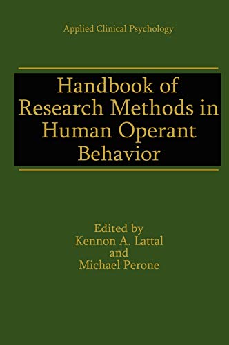 Imagen de archivo de Handbook of Research Methods in Human Operant Behavior a la venta por Ria Christie Collections