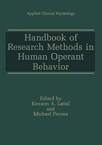 9780306456688: Handbook of Research Methods in Human Operant Behavior (NATO Science Series B:)