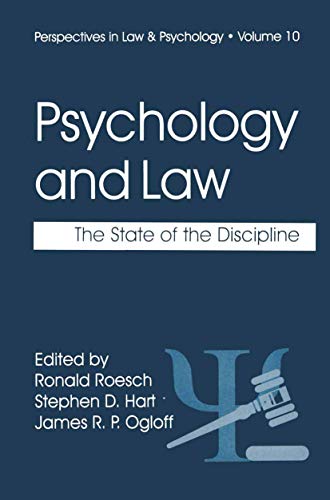Beispielbild fr Psychology and Law: The State of the Discipline (Perspectives in Law & Psychology, 10) zum Verkauf von GF Books, Inc.