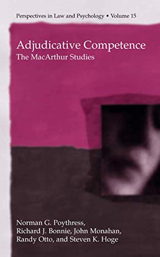 Imagen de archivo de Adjudicative Competence: The MacArthur Studies (Perspectives in Law & Psychology, 15) a la venta por Phatpocket Limited