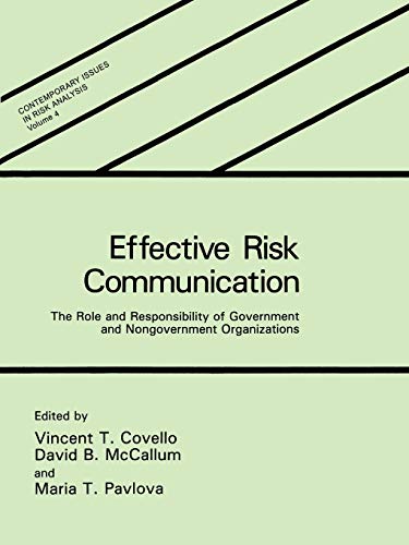 Beispielbild fr Effective Risk Communication (contemporary Issues In Risk Analysis) zum Verkauf von Basi6 International