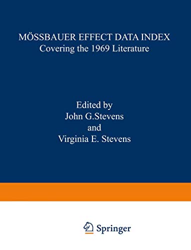 9780306651403: Mossbauer effect data index, covering the 1970 literature