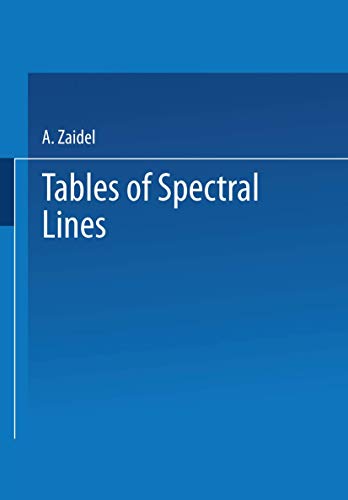 9780306651519: Tables of Spectral Lines