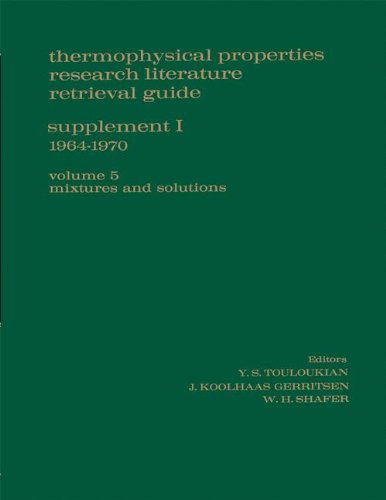 Stock image for Thermophysical Properties Research Literature retrieval guide, supplement 1, vol. 5 for sale by BookDepart