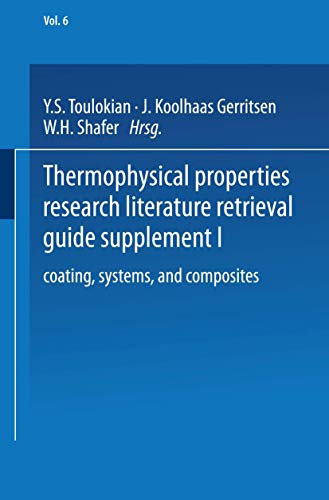 Stock image for Thermophysical Properties Research Literature retrieval guide, supplement 1, vol. 6 for sale by BookDepart
