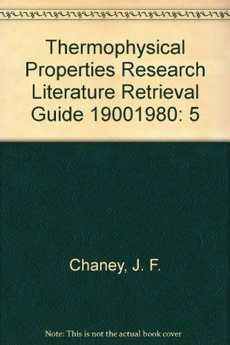 Beispielbild fr Thermophysical Properties Research Literature Retrieval Guide 19001980: 5 (Volume 5) zum Verkauf von Anybook.com