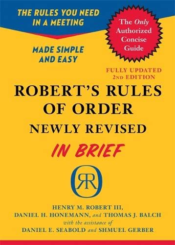 9780306820199: Robert's Rules of Order Newly Revised In Brief, 2nd edition (Roberts Rules of Order in Brief)