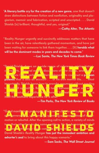Beispielbild fr Reality Hunger: A Manifesto zum Verkauf von BooksRun