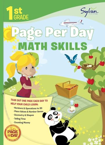 Imagen de archivo de 1st Grade Page Per Day: Math Skills: Math Skills # Numbers and Operations to 20, Place Values and Number Sense, Geometry and Shapes, Telling Time, and Counting Money (Sylvan Page Per Day Series, Math) a la venta por SecondSale